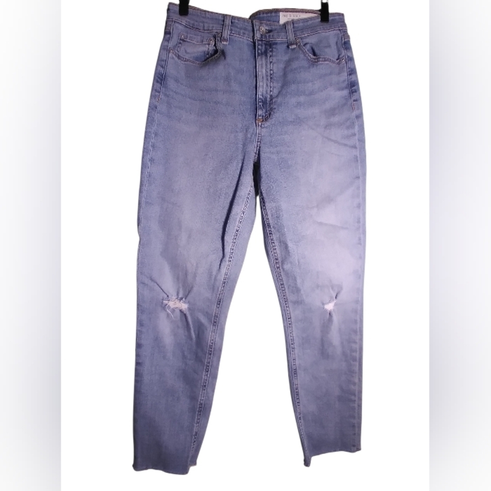 Rag & Bone Women Denim Jean Nina High Rise Ankle Cigarrette Size 28 Med Wash